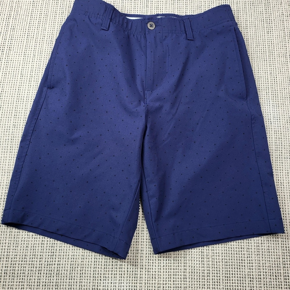 Under Armour Shorts Mens 30 Blue‎ Chino Golf Performance Dot Print 10 Inseam